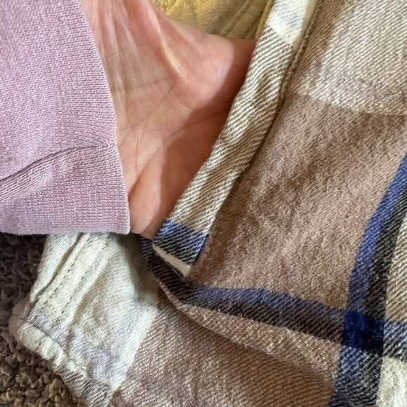 Modern Amusement shirt Womens Sz L Hoodie jacket flannel plaid button up Cotton - Picture 11 of 13